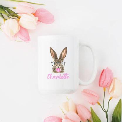 Personalized Hipster Bunny Mug