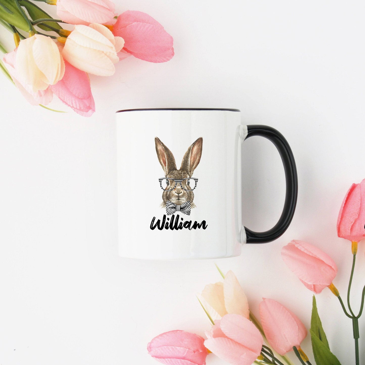 Personalized Hipster Bunny Mug
