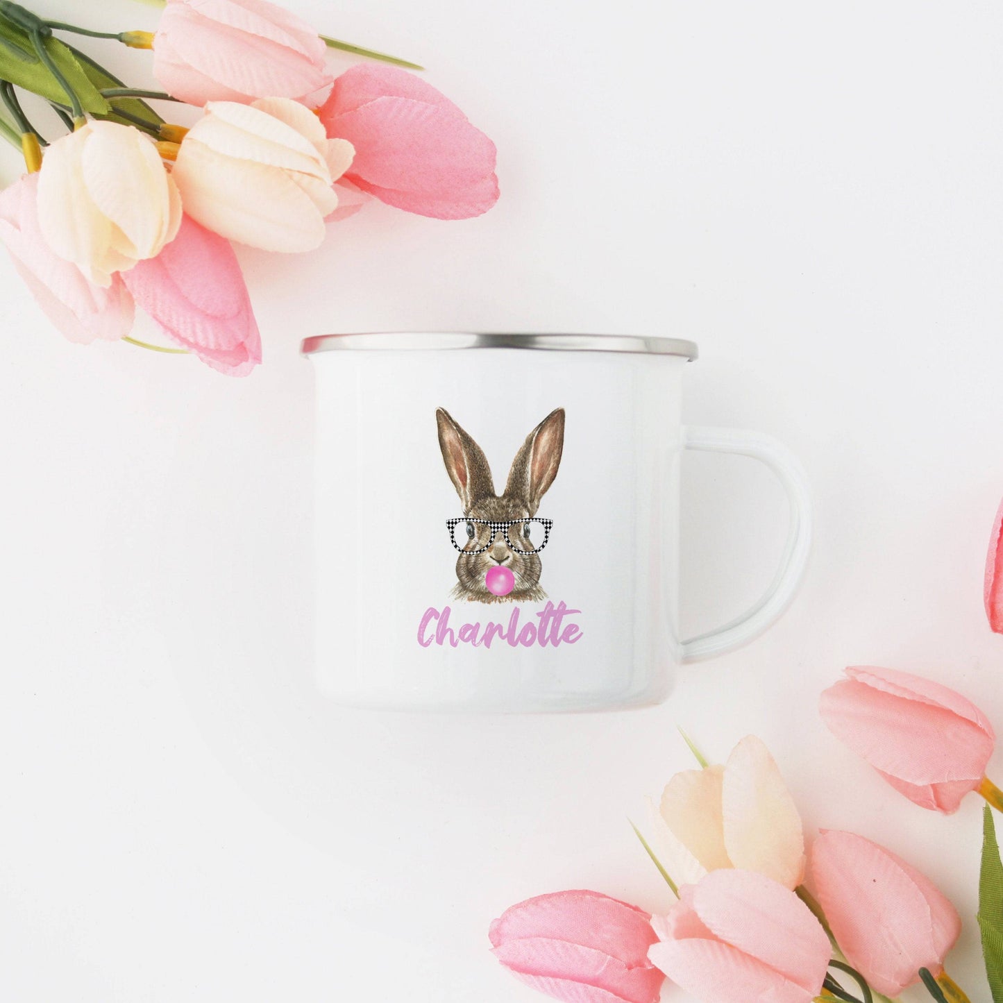 Personalized Hipster Bunny Mug
