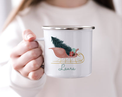 Personalized Pretty Sleigh Mug  |  Gift for Her