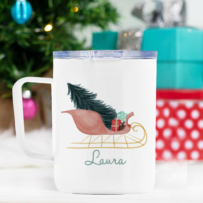 Personalized Pretty Sleigh Mug  |  Gift for Her