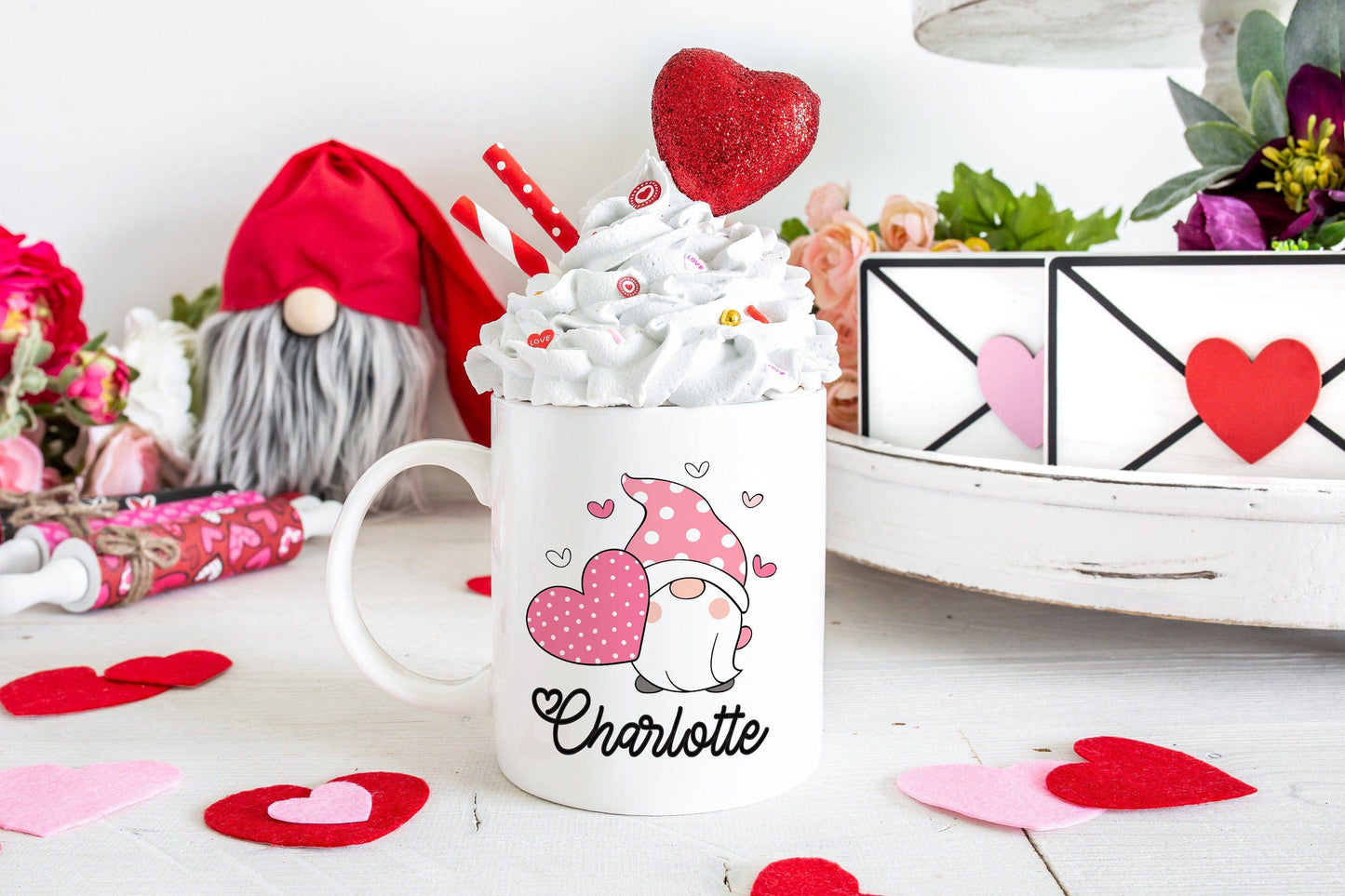 Personalized Valentine's Gnome Mug