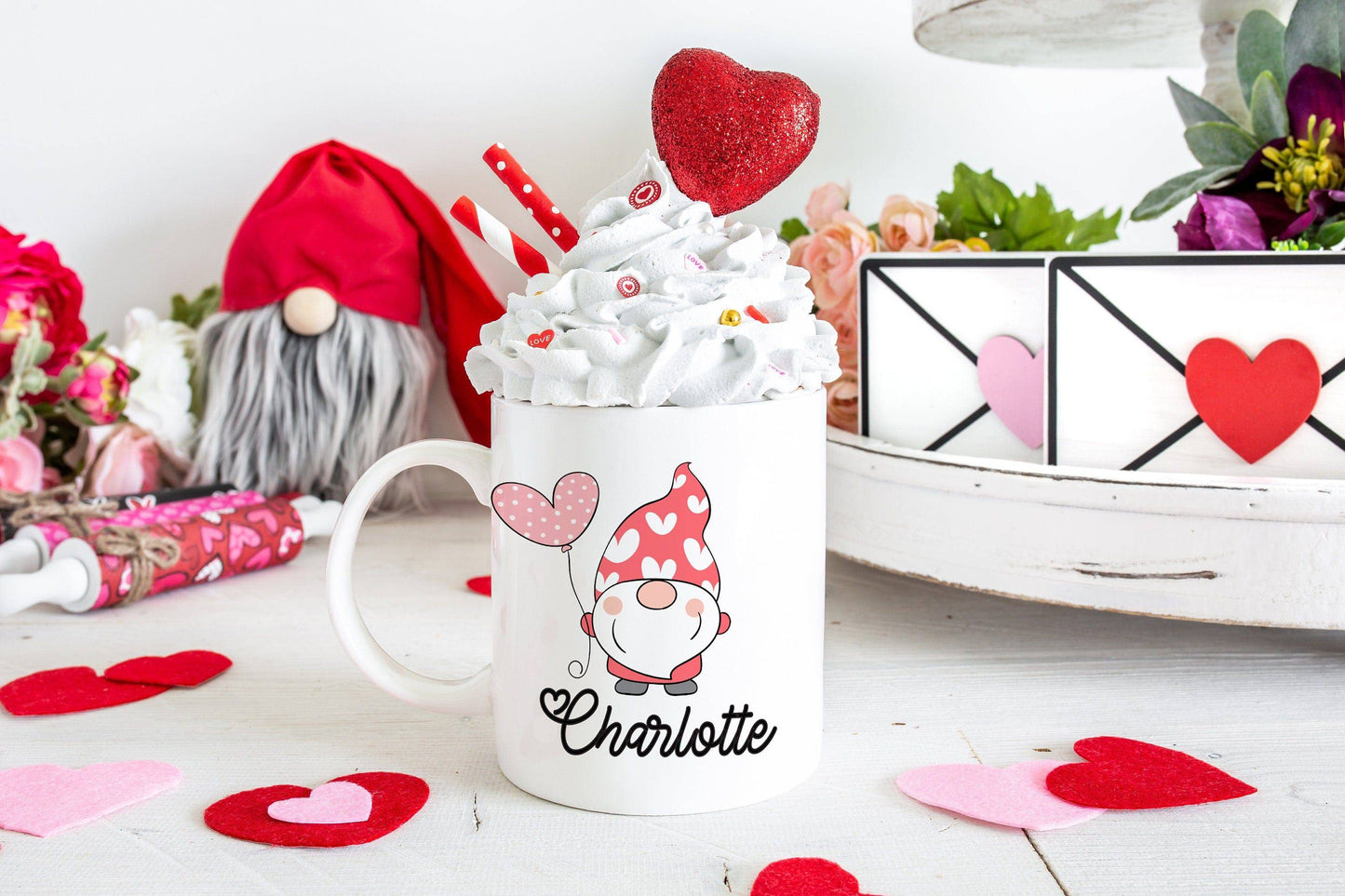 Personalized Valentine's Gnome Mug