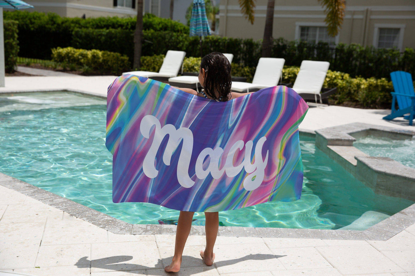 Retro Holographic Personalized Beach Towel