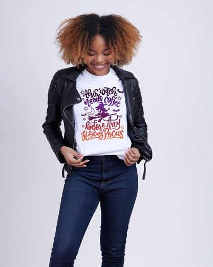 This Witch Needs Coffee - Halloween Shirt for Women