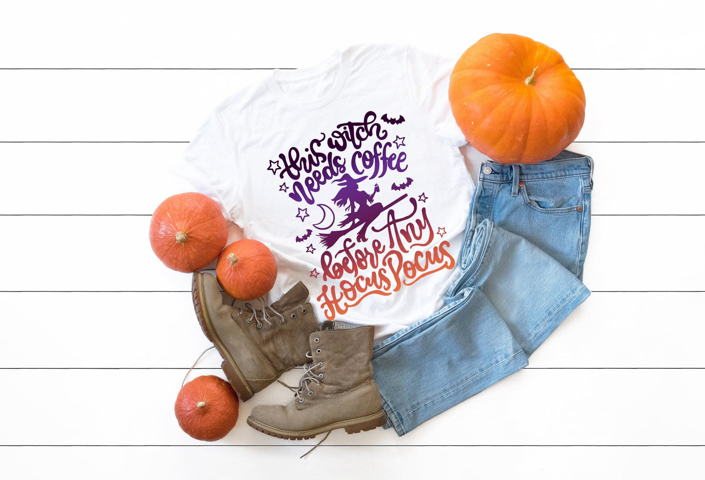 This Witch Needs Coffee - Halloween Shirt for Women