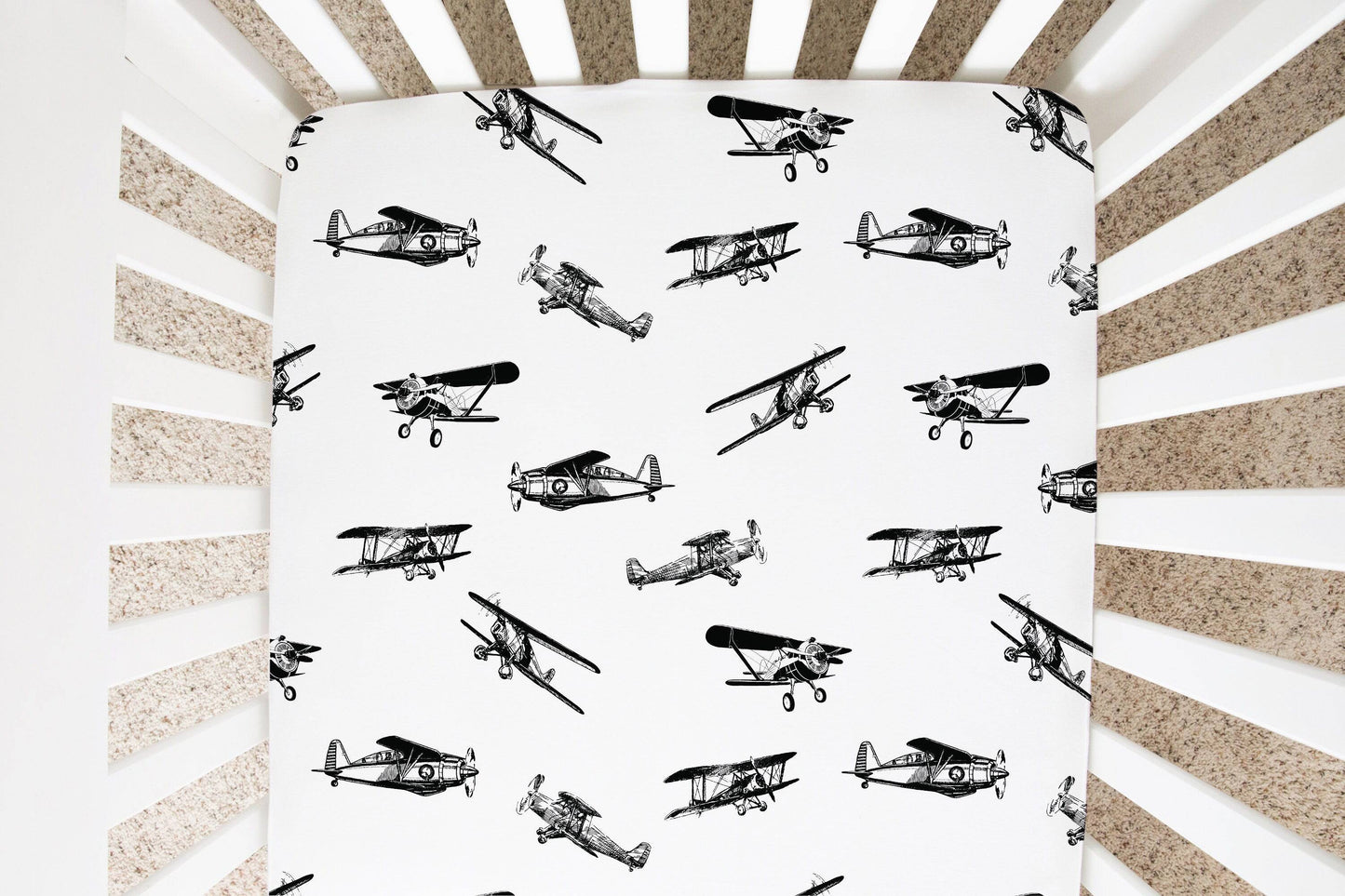 Vintage Airplane Crib Sheet