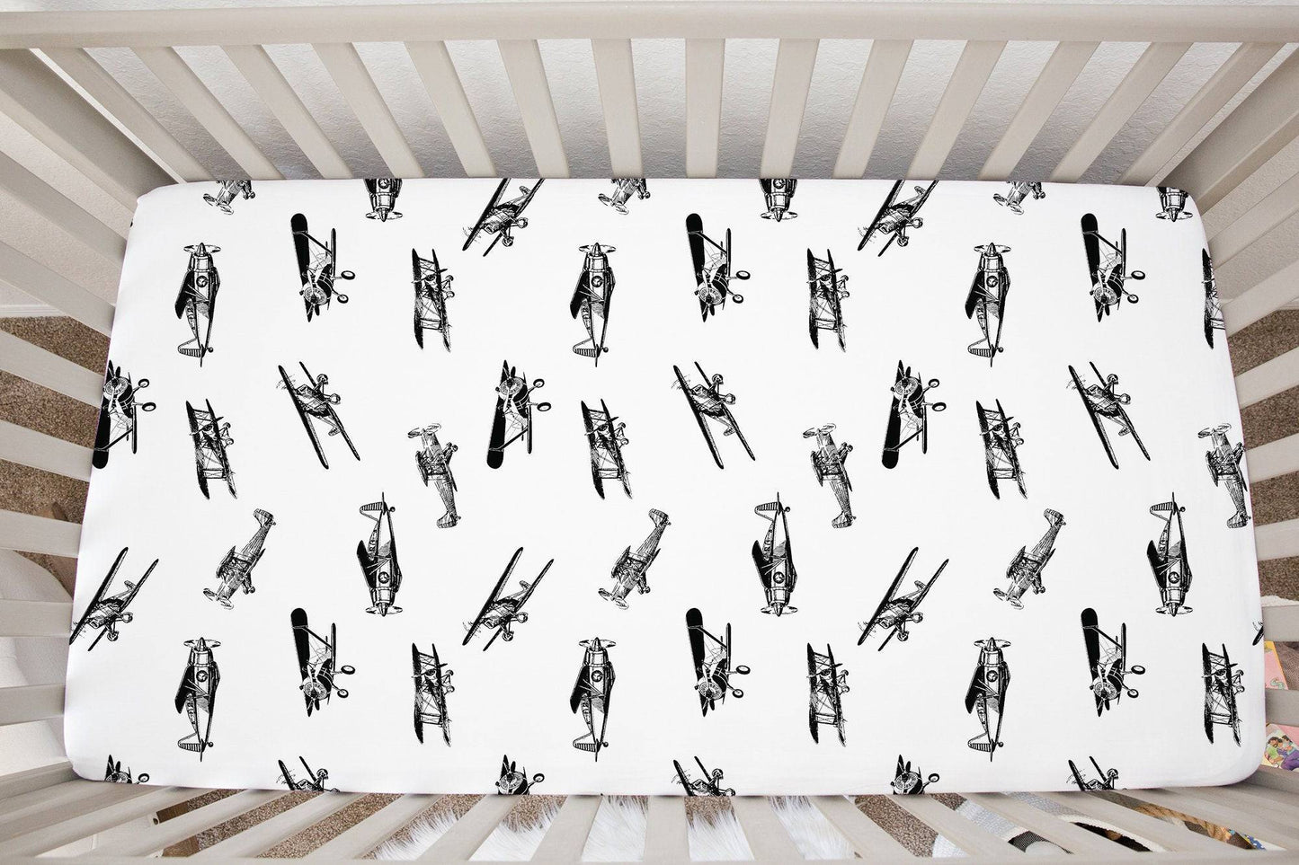 Vintage Airplane Crib Sheet