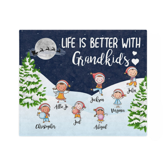 Life Is Better with Grandkids Minky Blanket