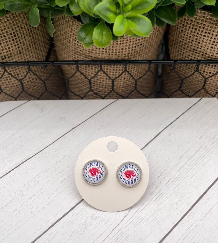 Tomball Cougars Stud Earrings