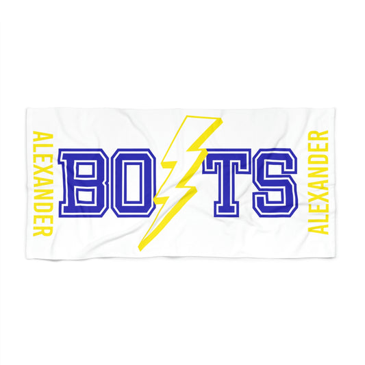 Bolts Heavyweight Personalized Beach Towel