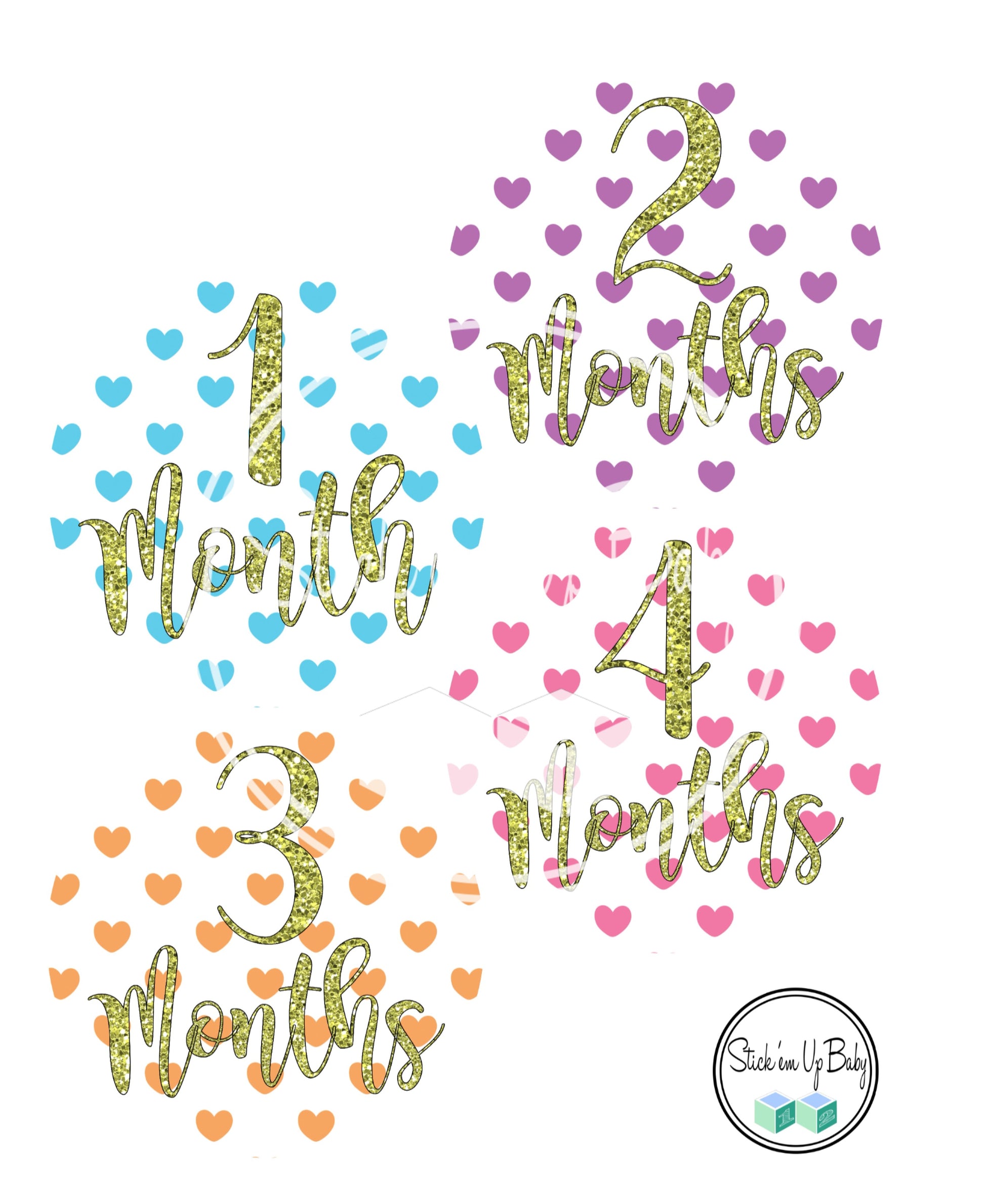 Hearts | Monthly Baby Stickers | Stick’em Up Baby™ - Stick'em Up Baby®