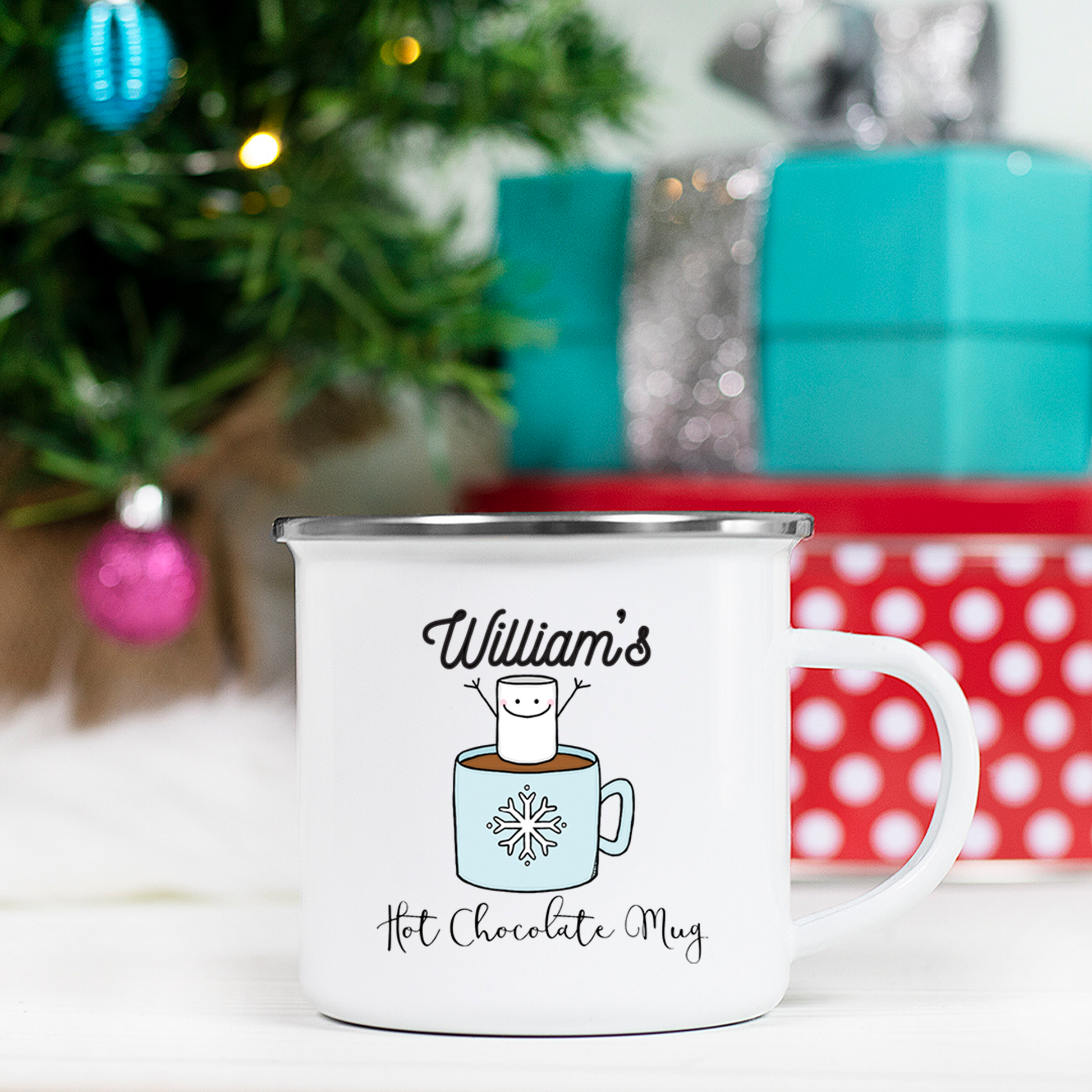 Personalized Hot Chocolate Mug | Blue Design | Christmas Gift For Kids - Stick'em Up Baby®