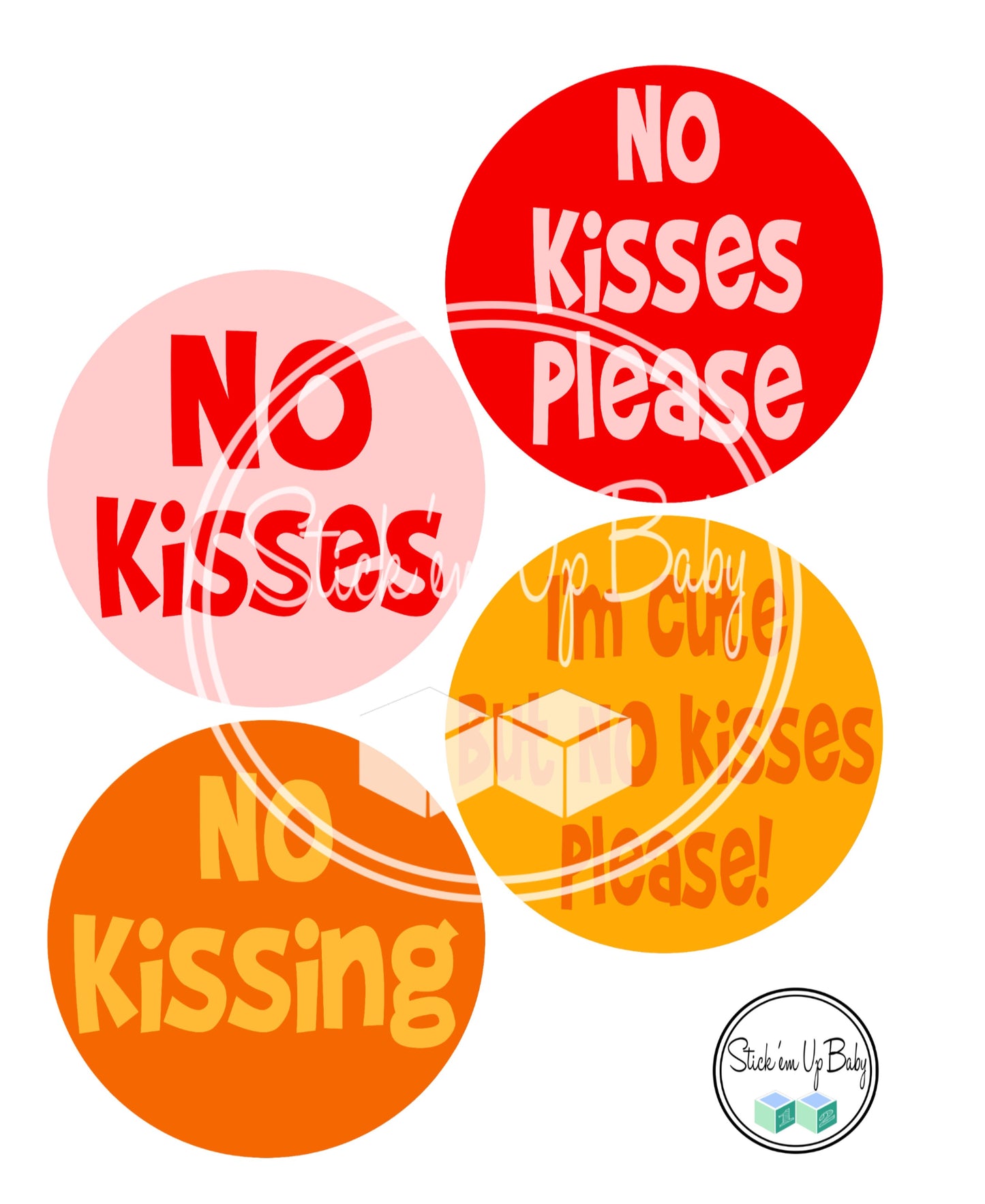 No Kisses | Monthly Baby Stickers | Stick’em Up Baby™ - Stick'em Up Baby®