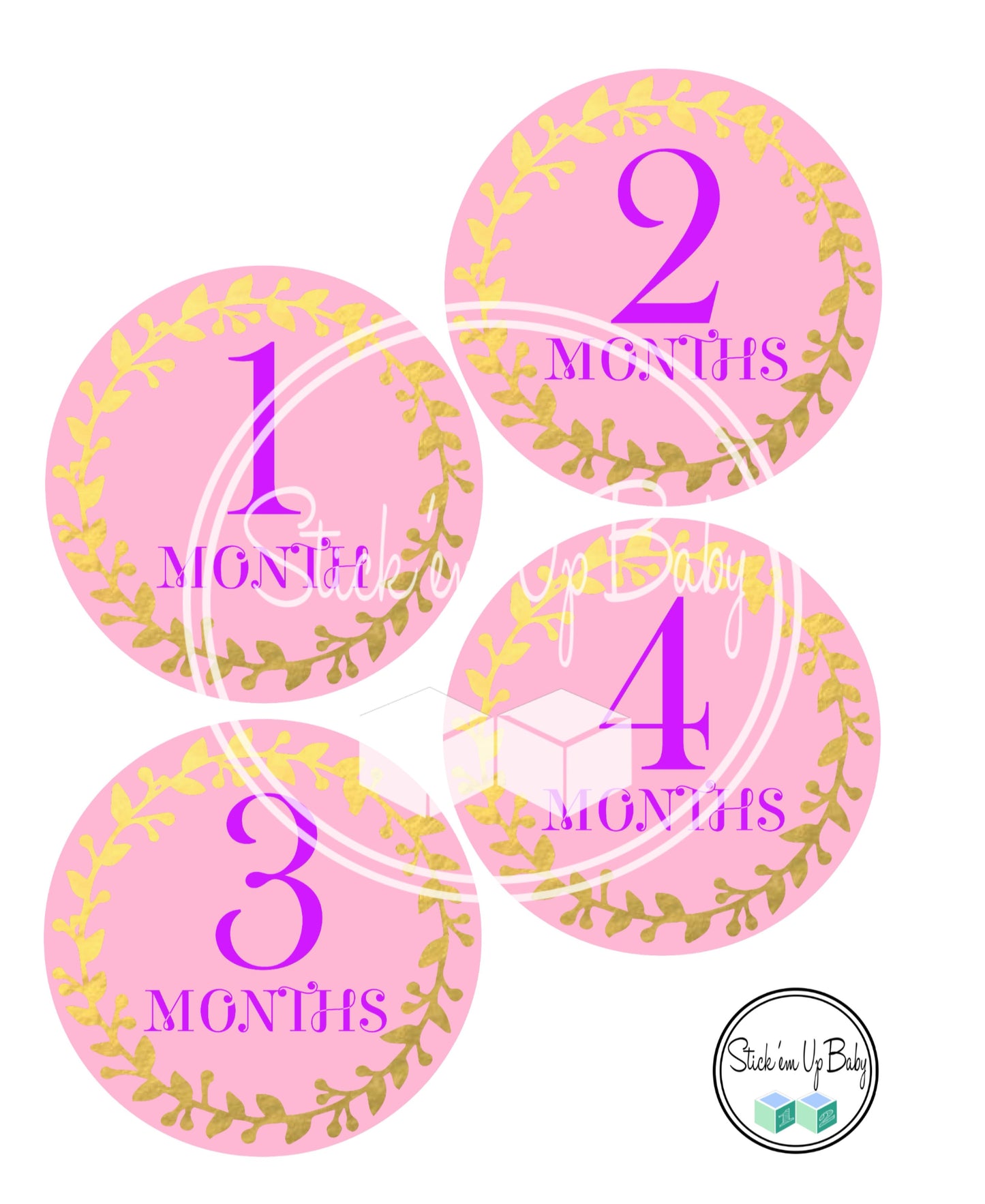 Pink and Gold | Monthly Baby Stickers | Stick’em Up Baby™ - Stick'em Up Baby®