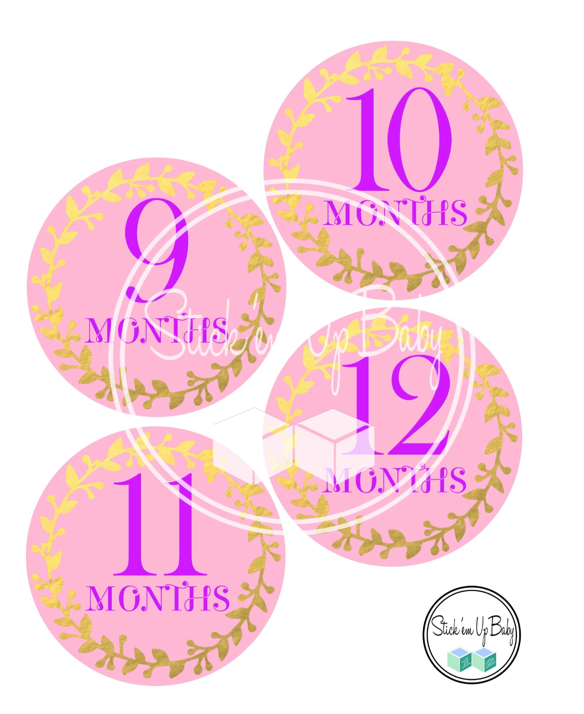 Pink and Gold | Monthly Baby Stickers | Stick’em Up Baby™ - Stick'em Up Baby®