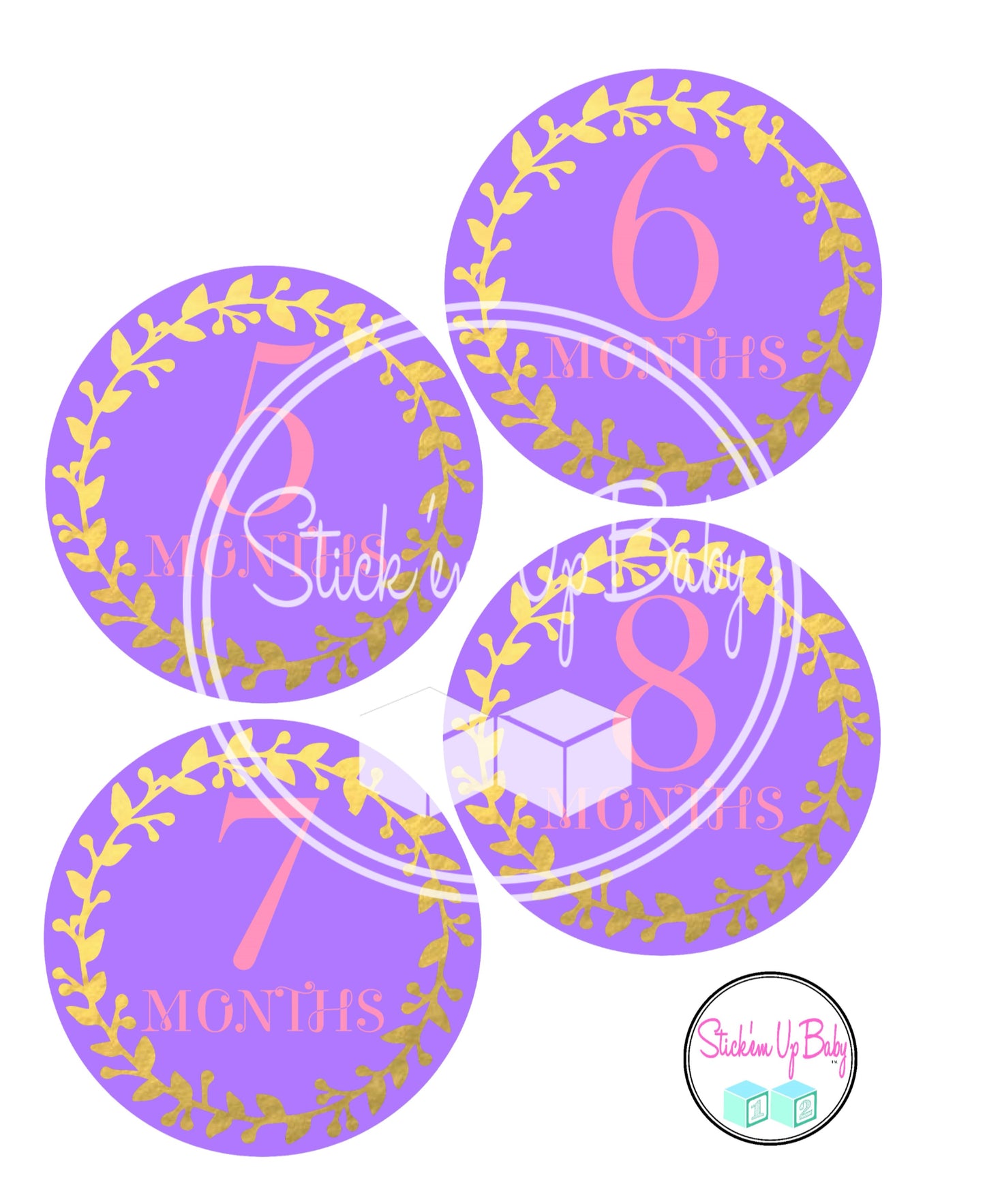 Purple and Gold | Monthly Baby Stickers | Stick’em Up Baby™ - Stick'em Up Baby®