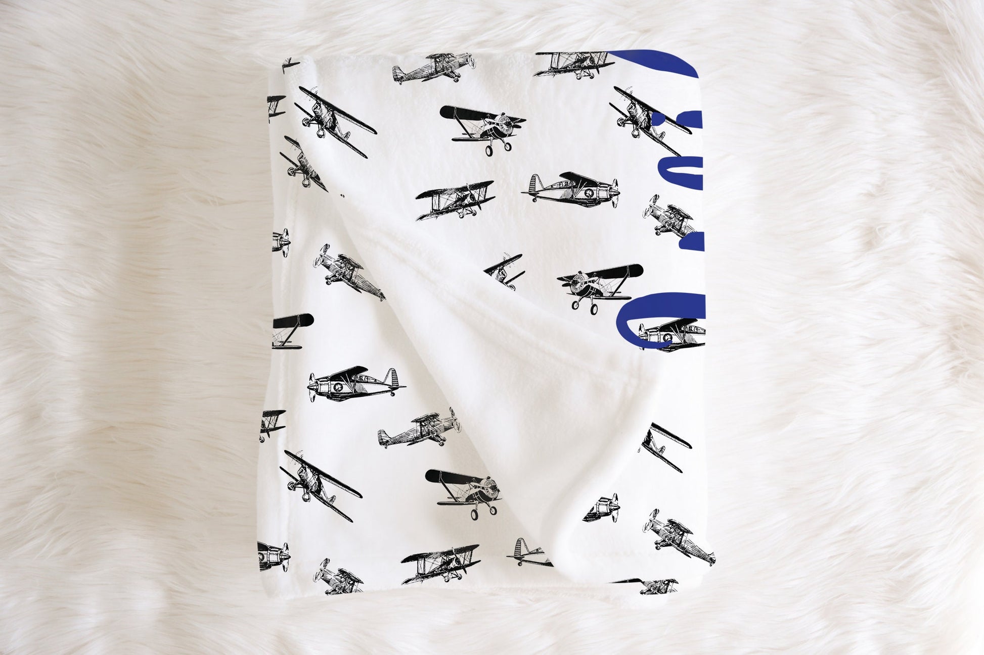 Personalized Airplane Blanket - Baby Boy Blanket - Minky - Fleece - Airplane Nursery Decor - Stroller Blanket - Airplane - Name Baby Blanket