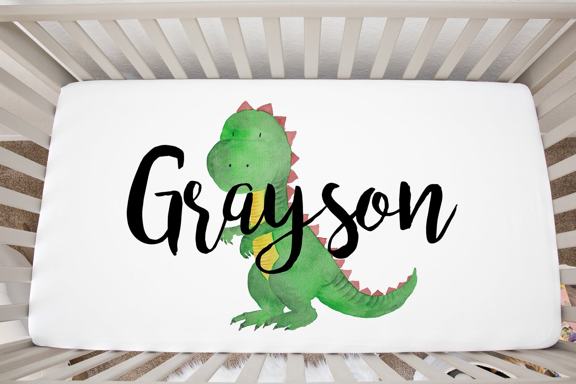 Personalized Dinosaur Crib Sheet - Stick'em Up Baby®