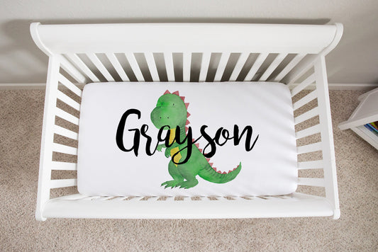 Personalized Dinosaur Crib Sheet - Stick'em Up Baby®