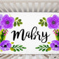 Personalized Purple Floral Crib Sheet - Stick'em Up Baby®