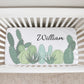 Personalized Cactus Crib Sheet - Baby Boy - Stick'em Up Baby®