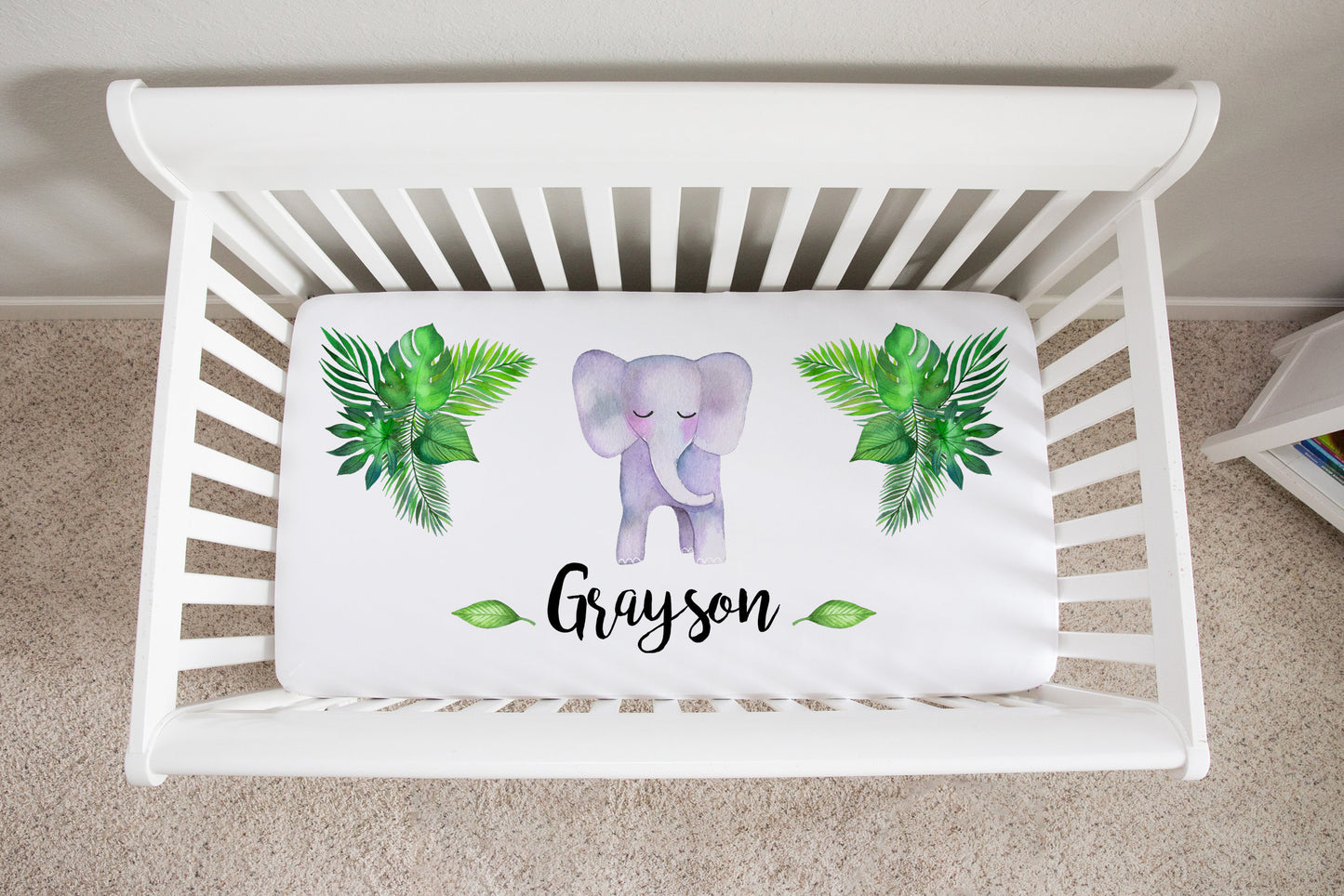 Personalized Elephant Crib Sheet - Stick'em Up Baby®