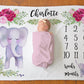 Elephant Milestone Blanket - Baby Girl Gift - Stick'em Up Baby®