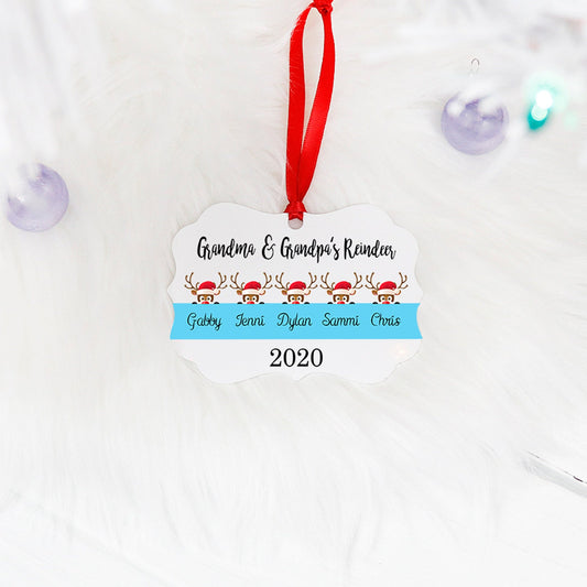 Grandma & Grandpa's Reindeer Ornament | Blue Design - Stick'em Up Baby®