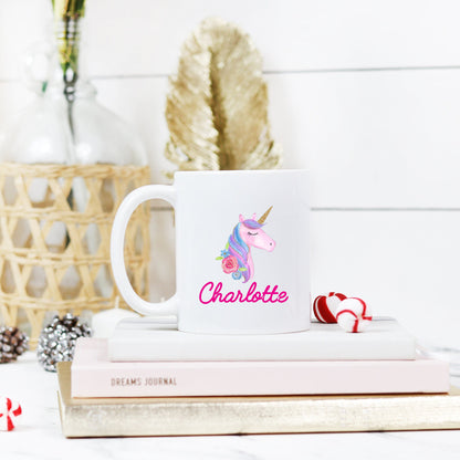 Personalized Pink Unicorn Mug - Stick'em Up Baby®