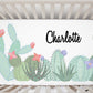 Personalized Cactus Crib Sheet - Baby Girl - Stick'em Up Baby®