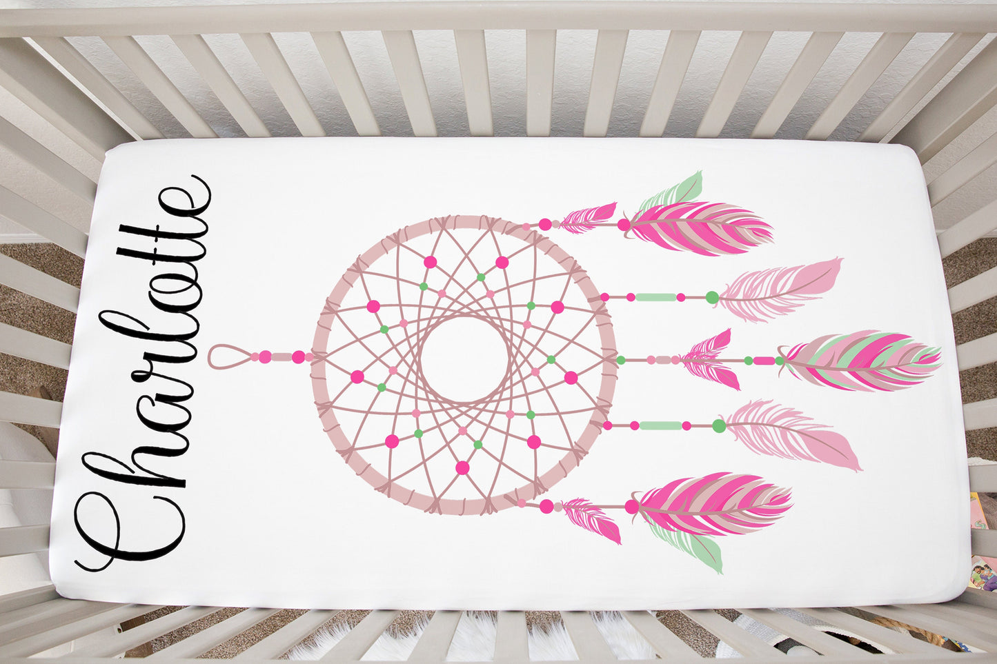 Personalized Dreamcatcher Crib Sheet - Stick'em Up Baby®
