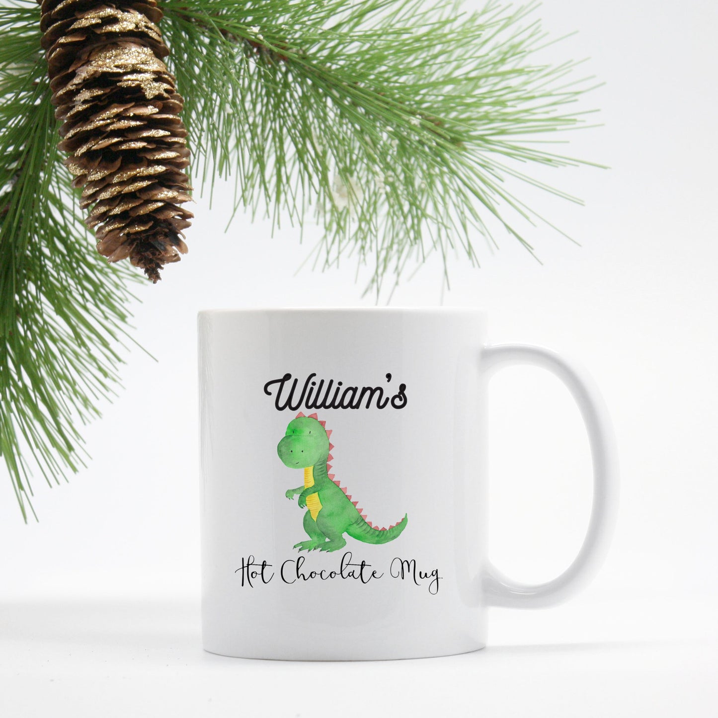 Personalized Dinosaur Hot Chocolate Mug - Stick'em Up Baby®