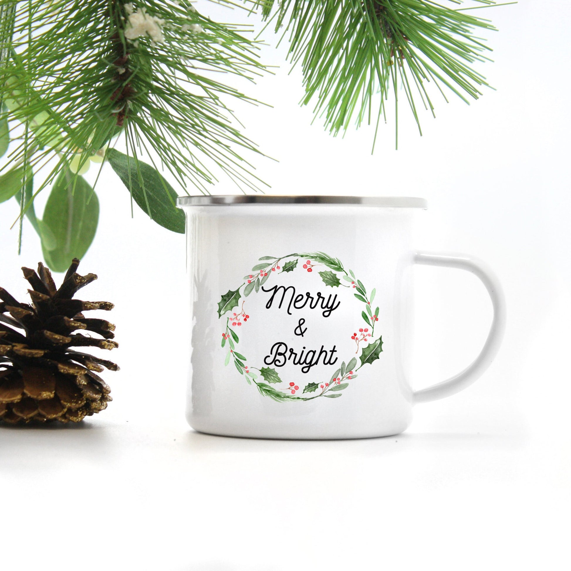Merry & Bright Engraved Christmas YETI Rambler Tumbler Winter Holiday Tumbler  Christmas Gift Christmas YETI Mug Holiday Mug 