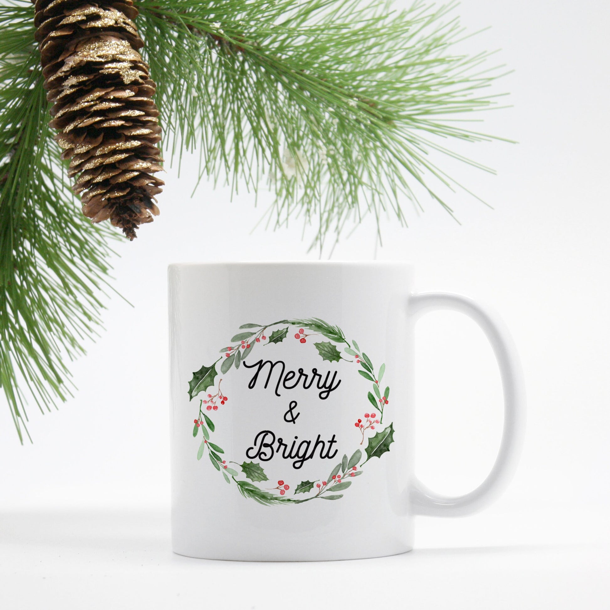 Merry and Bright Christmas Coffee Mug - Stick'em Up Baby®