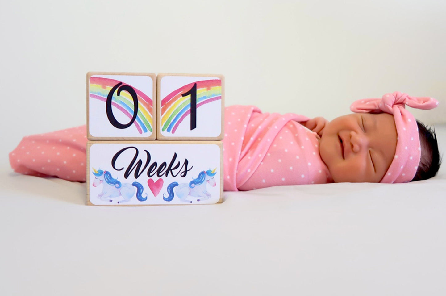 Baby Milestone Blocks - Watercolor Flowers & Arrows - Stick'em Up Baby®