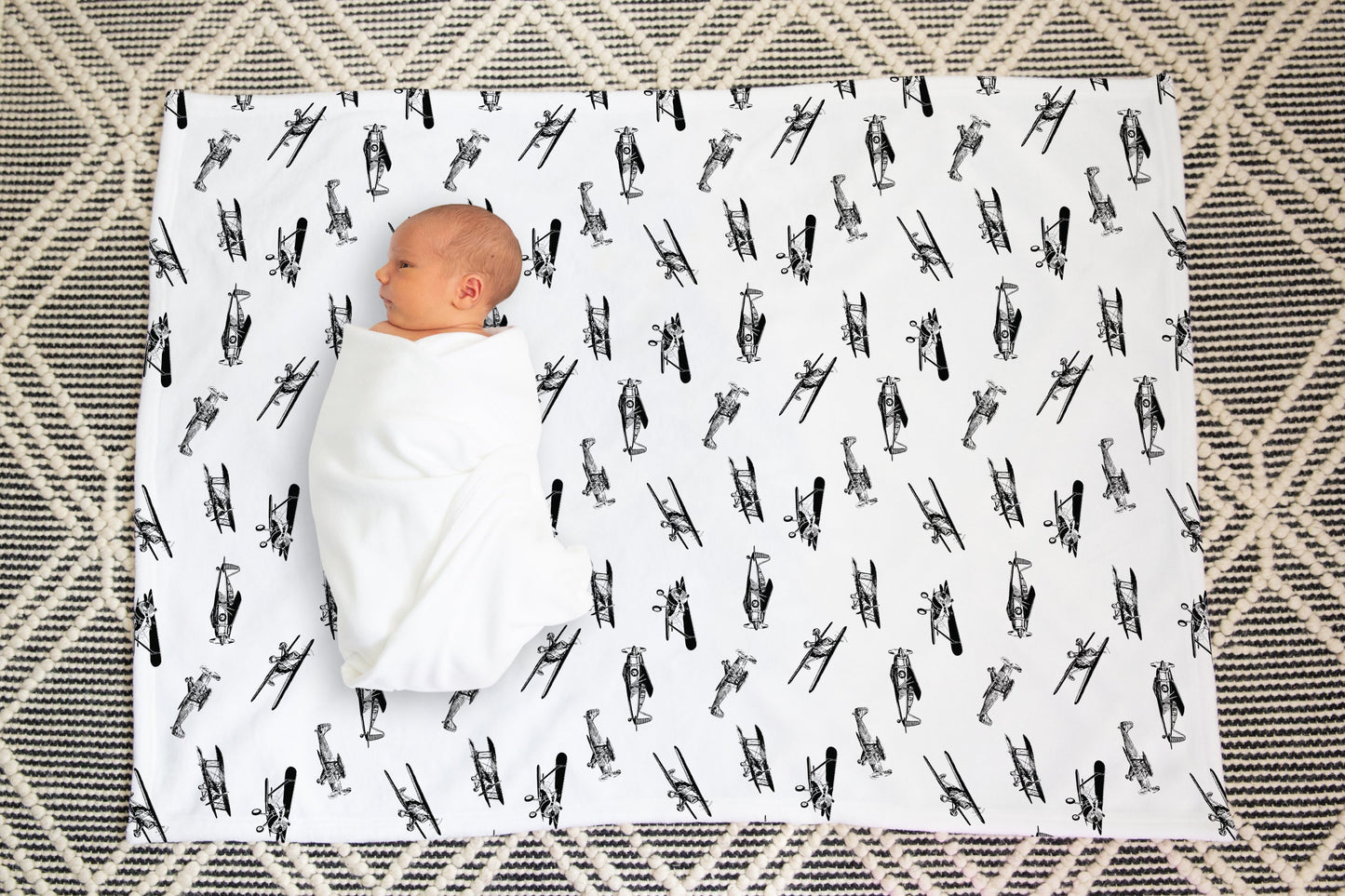 Airplane Baby Blanket - Baby Boy Blanket - Minky - Fleece - Airplane Nursery Decor - Stroller Blanket - Airplanes - Swaddle Blanket - Gift