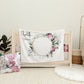 Monogrammed Baby Blanket, Floral Baby Blanket, Personalized Baby Girl Gift, Milestone Blanket, Baby Milestone Photo Prop, Baby Shower Gift