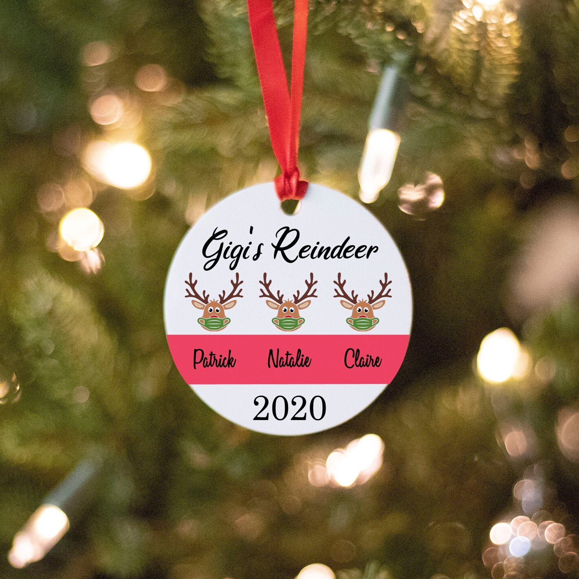 2021 Personalized Round Ornament for Grandparents | Christmas Ornament - Stick'em Up Baby®