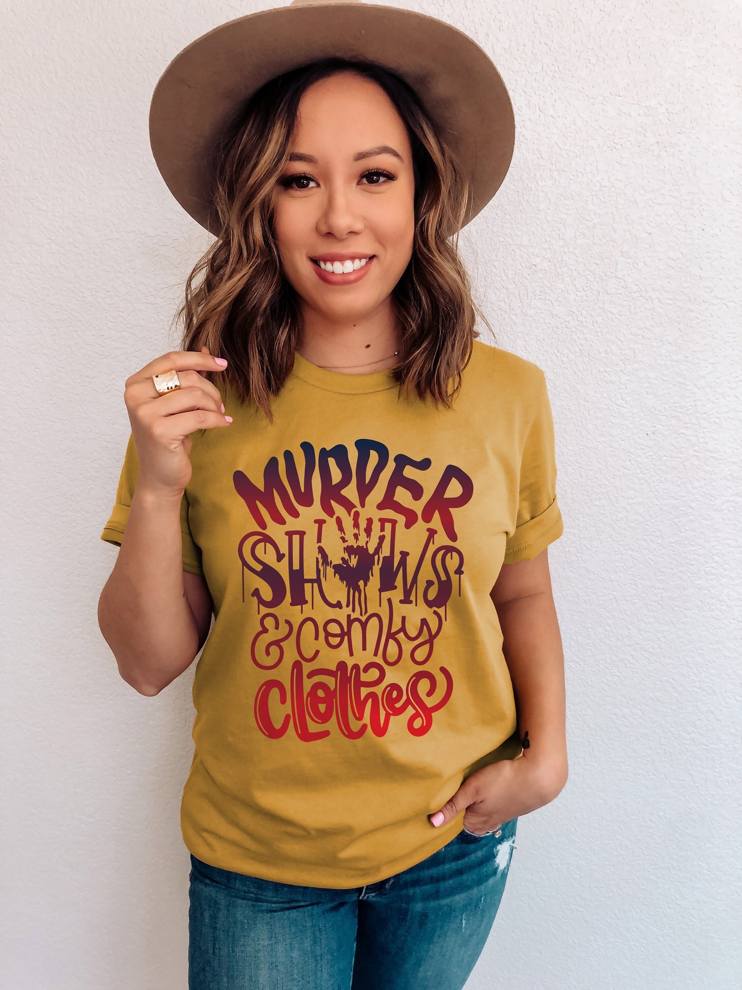 Murder Shows and Comfy Clothes - Women's Halloween Shirt - True Crime Junkie