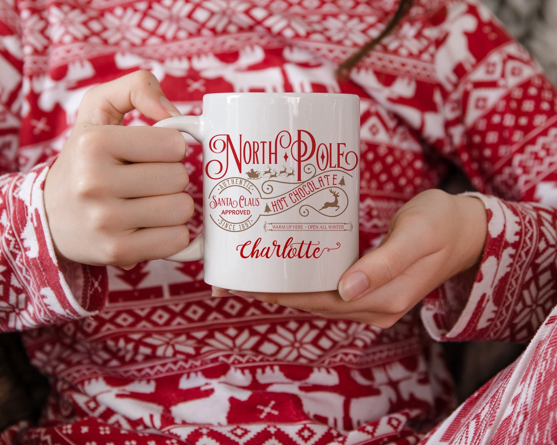 Personalized North Pole Mug, Santa Mug