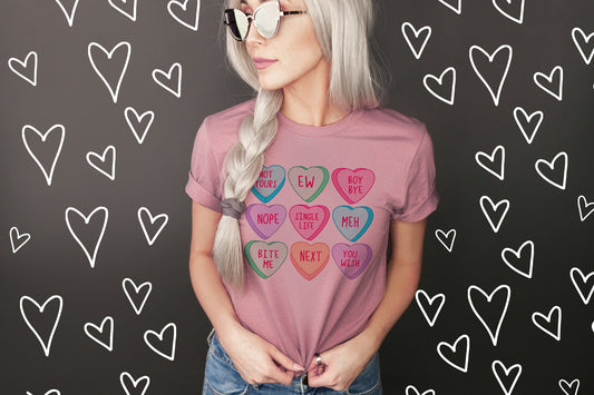 Anti-Valentine's Day Funny Conversation Heart Shirt