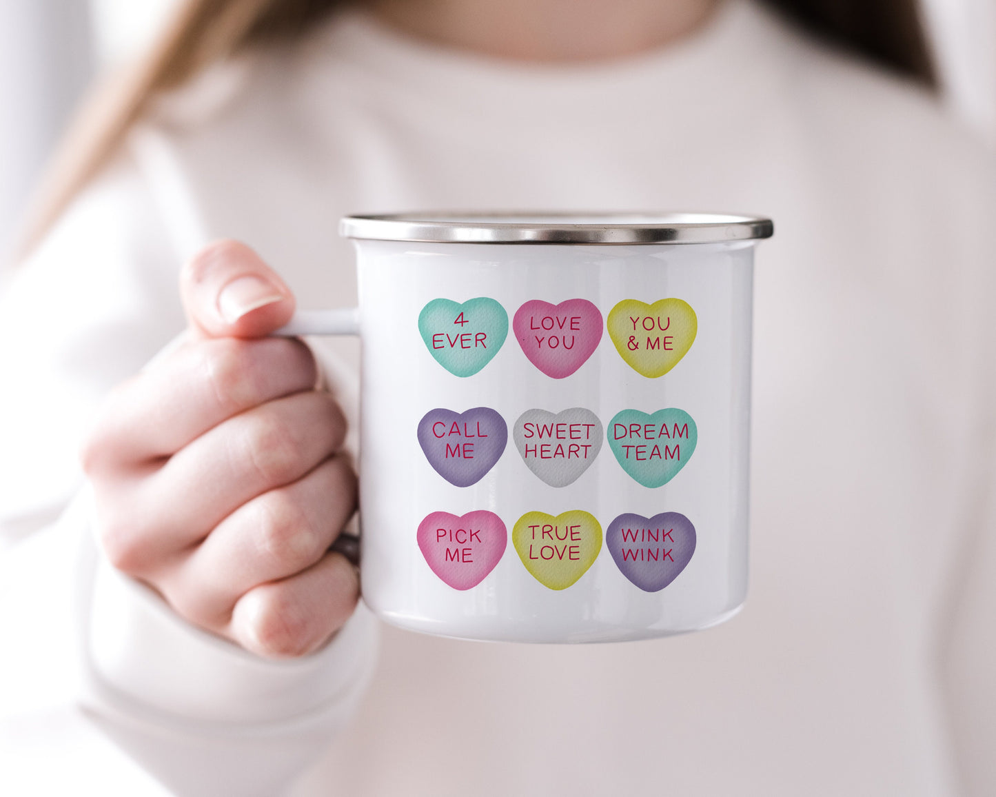 Conversation Heart Mug - Valentine's Day Coffee Mug