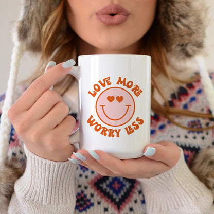 Love More Worry Less - Valentine's Coffee Mug - Mugs - Stick'em Up Baby®