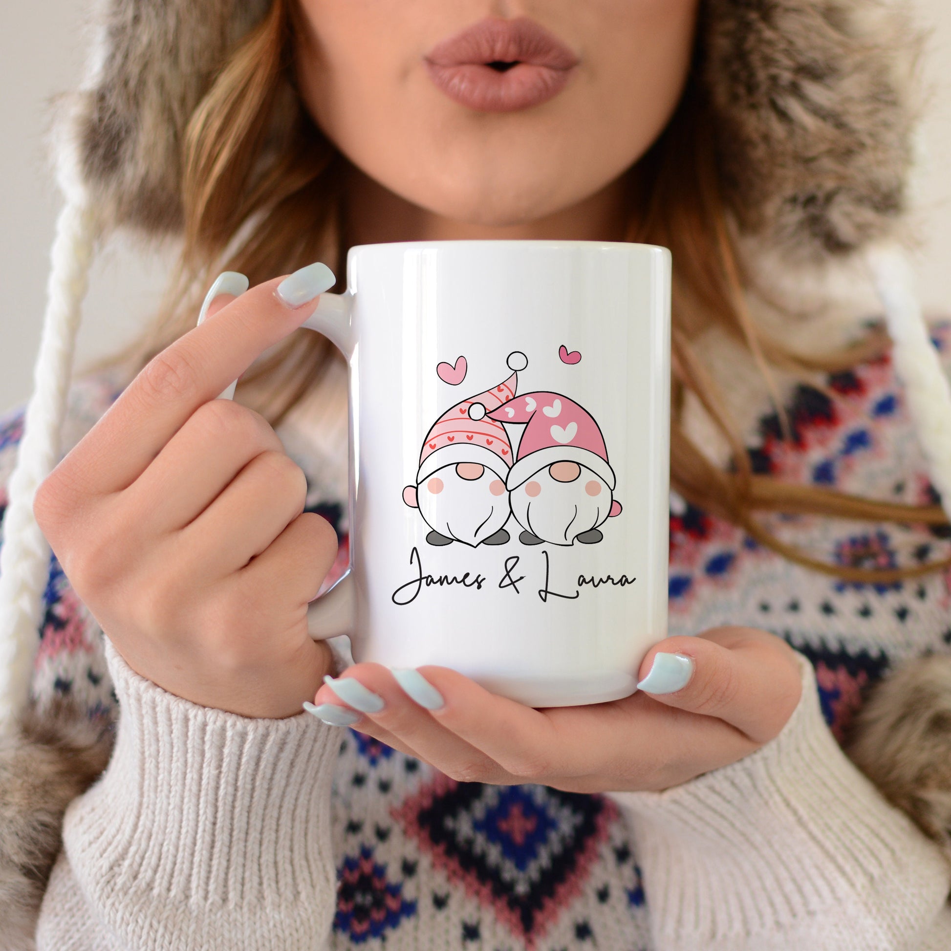 Personalized Valentine's Gnome Couple Mug - Stick'em Up Baby®