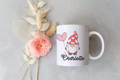 Personalized Valentine's Gnome Mug - Stick'em Up Baby®