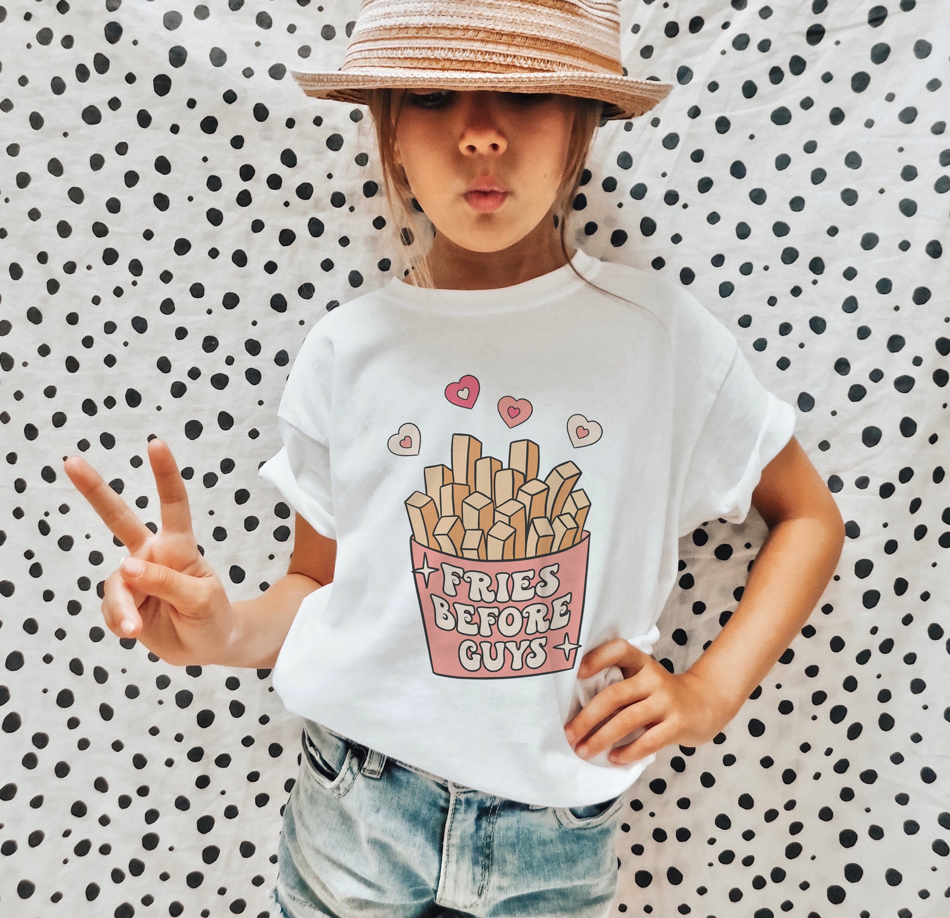 Fries Before Guys Shirt - Kids Valentines Shirt – Stick'em Up Baby®