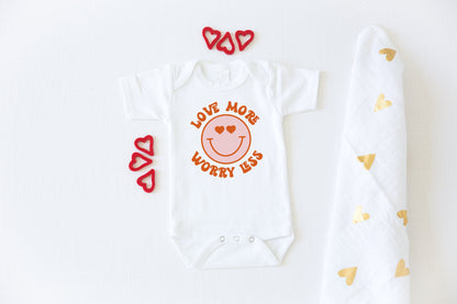 Love More Worry Less Shirt -Kids Valentine's Shirt - Stick'em Up Baby®