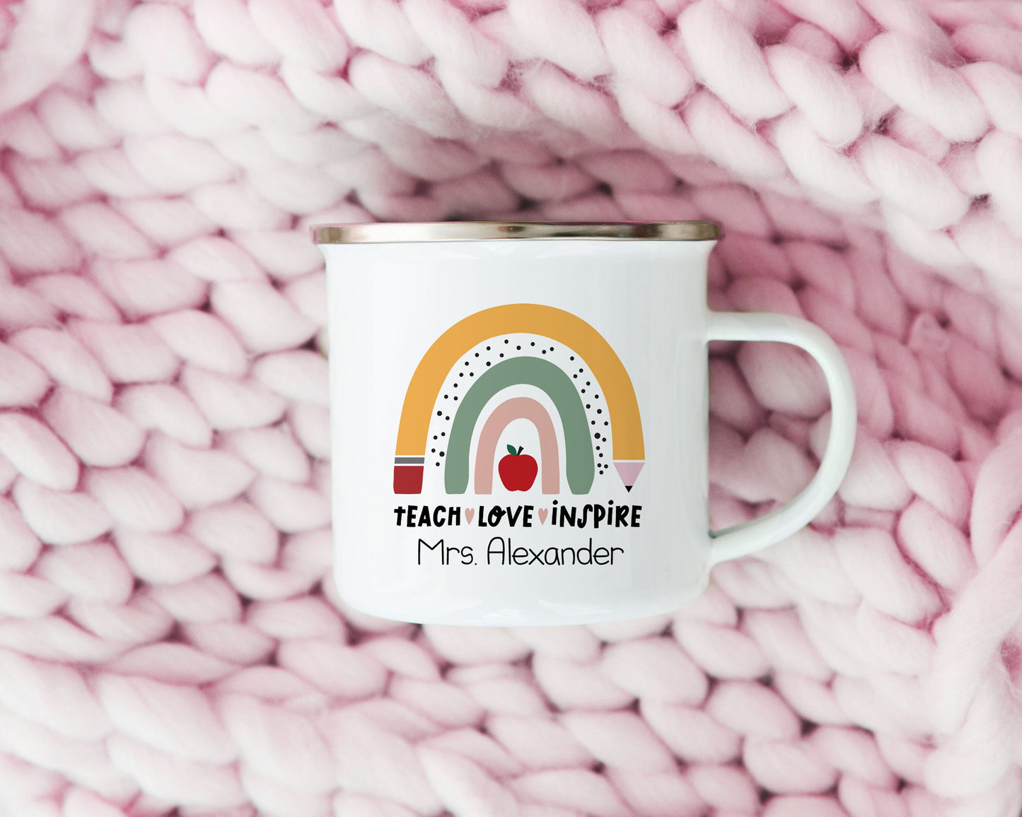 Personalized Teacher Mug - Peace Love Inspire