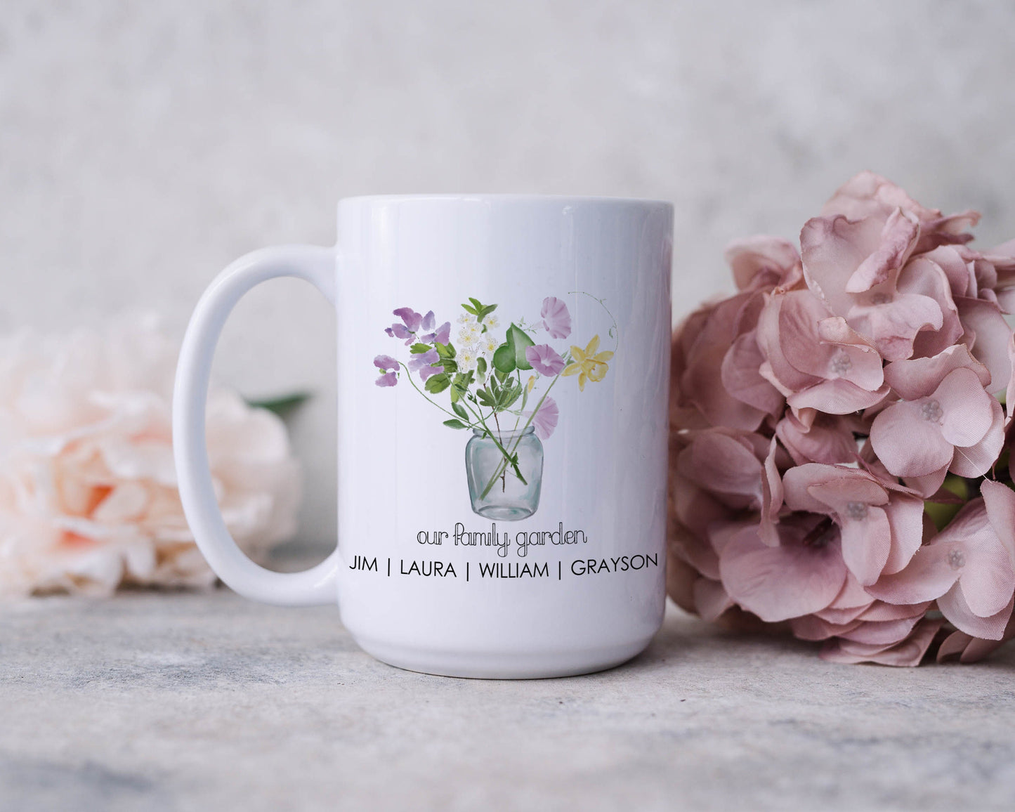 Personalized Mother's Day Gift | Birth flower Mug | Family Garden Mug | Floral Mug | Mug for Mom | Gift for Mom | Mother's Day Present